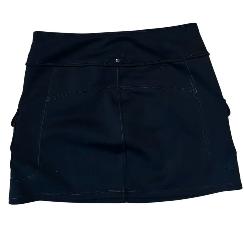 Athleta Snowslide Fleece Lined Black Cargo Mini Skirt Womens Medium Outdoor Hike